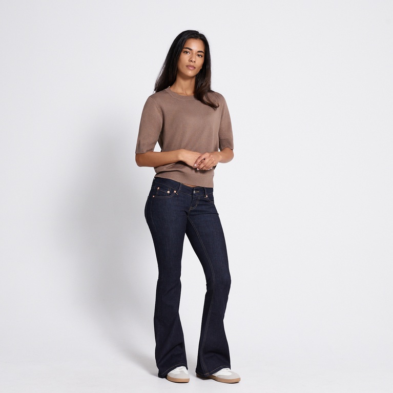 Fine-knit tee "Ada" Dk Beige
